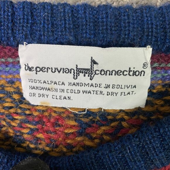 The Peruvian Connection Alpaca Sweater Women's Crewneck Aztec Southwestern - Picture 4 of 10